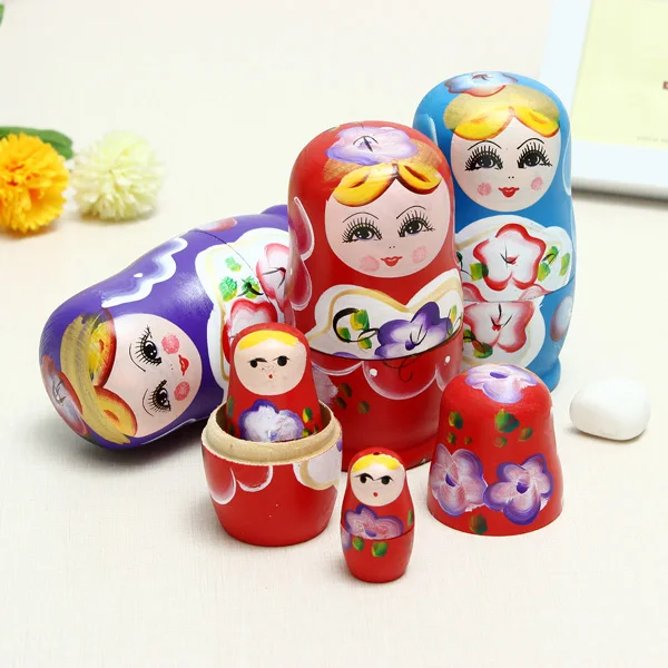 Милая Русская Матрешка 5 шт. деревянная кукла набор Ручная роспись игрушка|toy