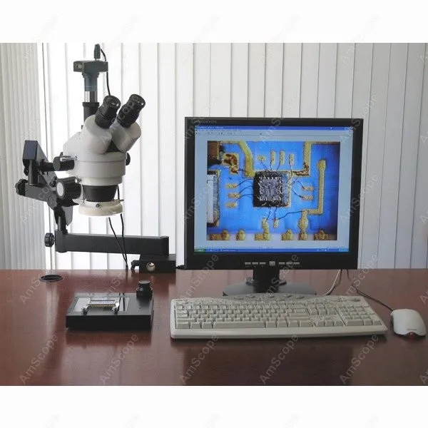 Тринокулярный артикуляционный микроскоп AmScope поставляет 3 5x 45X зум + кольцевой