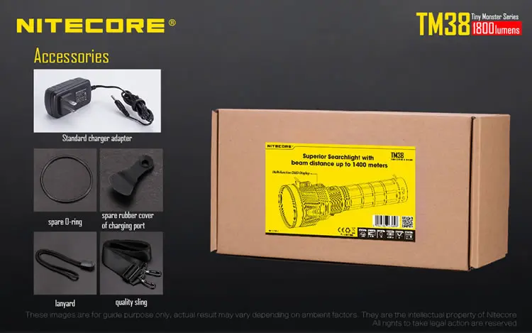 Найдите светильник NITECORE TM38 XHP35 HI D4 MAX. 1800LM фонарь дальность луча 1400 измеритель перезаряжаемый фонарик с аккумулятором