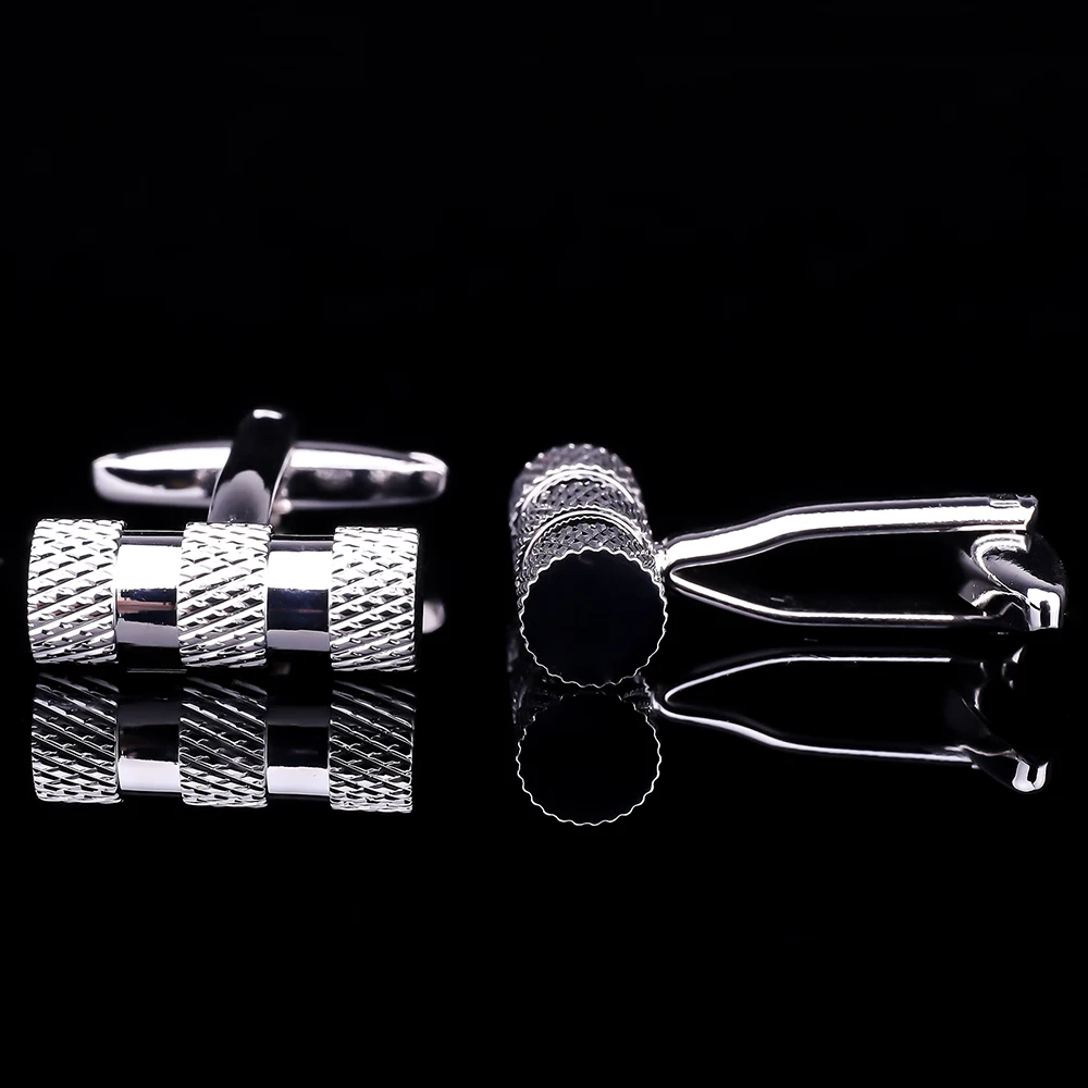 Best sell high quality hammer cufflinks for mens silver metal cylindrical luxury brand French button cuff links party wedding | Украшения и