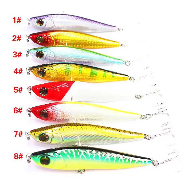 3.1'' Pencil Fishing Lure Quality Professional Hard Bait Hook Tackle 3D Eyes Crankbait Sinking Wobblers 8cm 15g | Спорт и