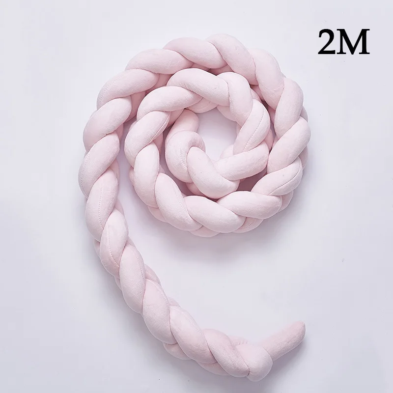 pink2M 1 шт., 2 м/3 м, детская ручная работа, Узелок для новорожденных, длина бампера, завязанная мягкая тесьма, мягкая разноцветная детская кроватка, декор для комнаты, NBB0184 - Цвет: pink2M