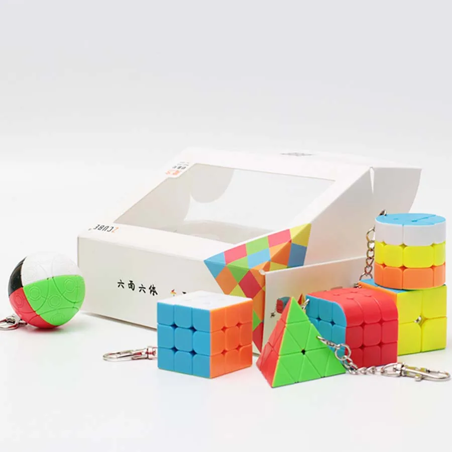 6 Pieces/Set Speed Cube 2x2x2 3x3x3 Pyramid Trihedron Cylinder Sphere Brain Teaser Puzzle Toy Educational Toys for Children | Игрушки и