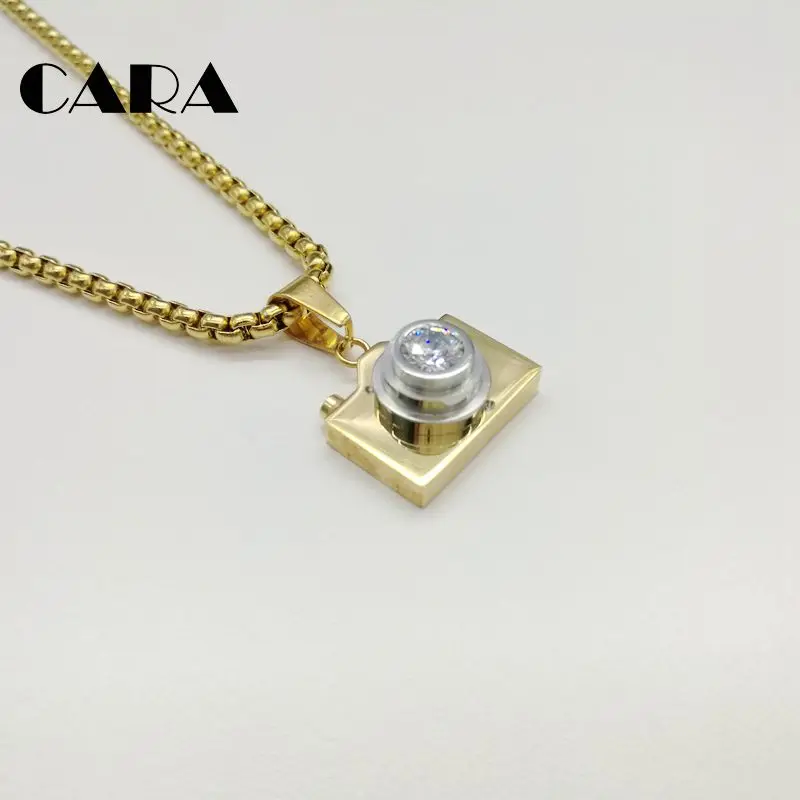 Новое поступление ожерелье в стиле хип хоп из нержавеющей стали кулон с фианитом