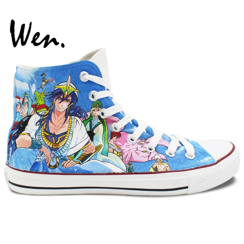 

Wen Hand Painted Canvas Sneakers Design Custom Magi Men Women's High Top Anime Canvas Sneakers for Gifts