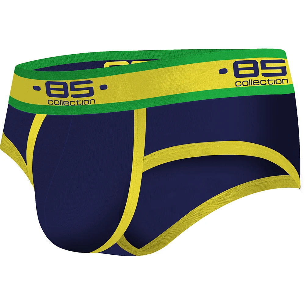 Мужские трусы брифы из сетчатой ткани BS черные дышащие слипы нижнее белье для