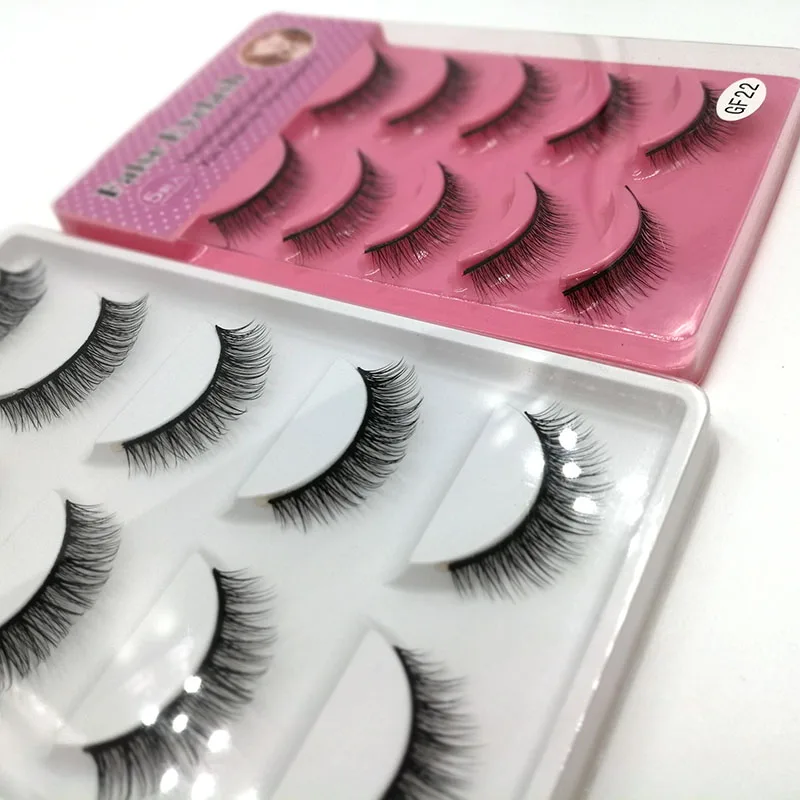 5 пар накладных ресниц натуральный Крест Накладные ресницы ручной работы