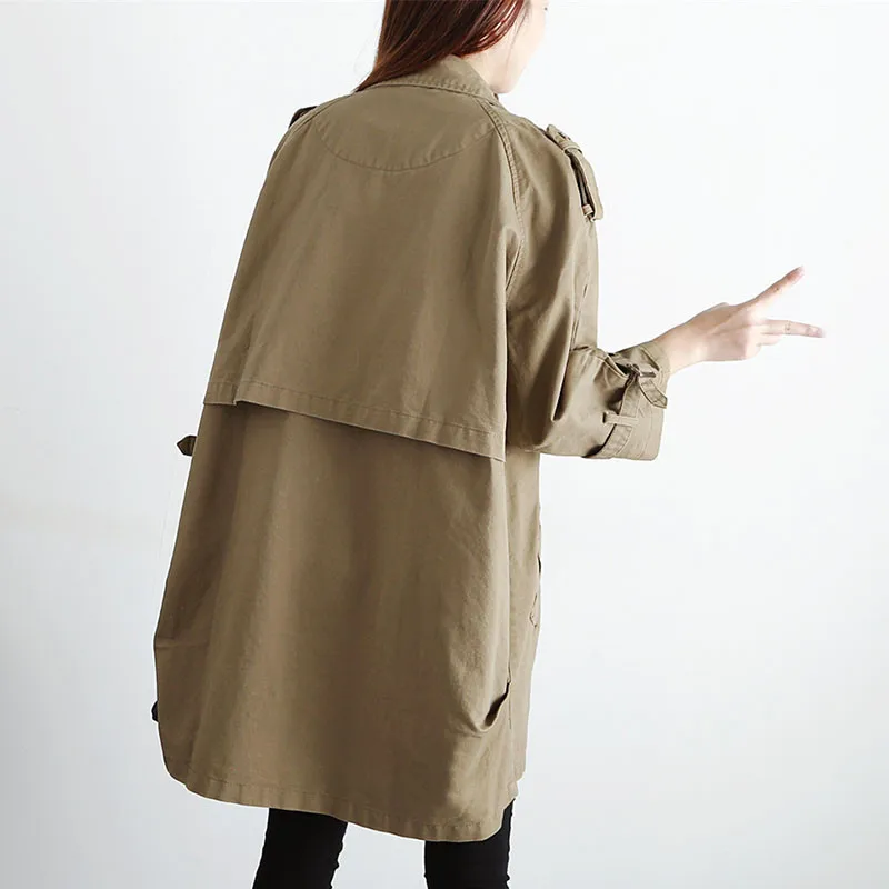 Новинка 2019 весенне-осенний Тренч женское длинное двубортное пальто Корейская