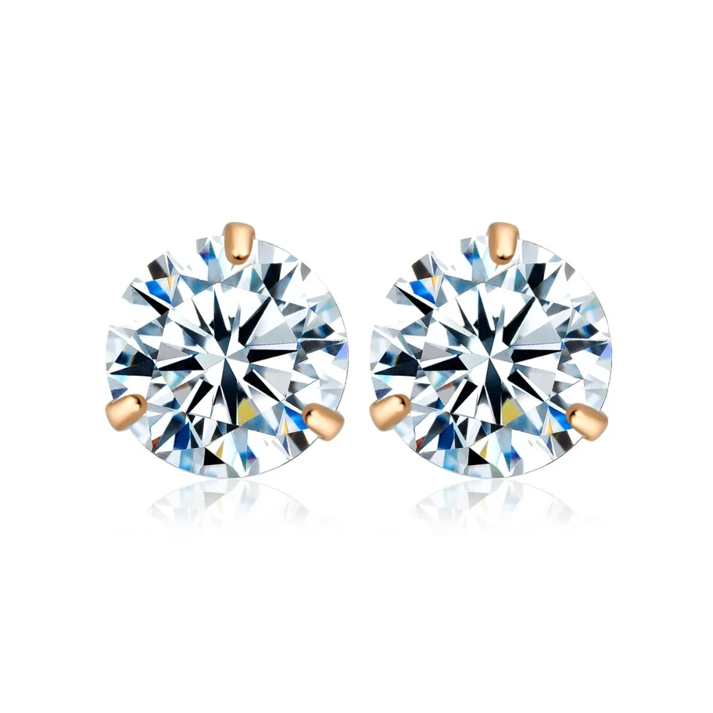 Женские серьги гвоздики с фианитами 6 мм|crystal stud earrings|stud earringsstud earrings for women |