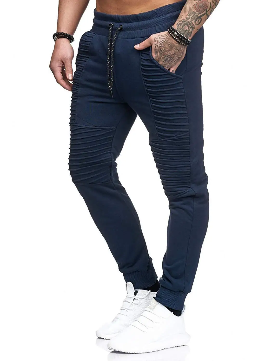 Мужские облегающие спортивные штаны нижняя часть спортивного костюма обтягивающие спортивные штаны Спортивная свободная длина по щиколотку