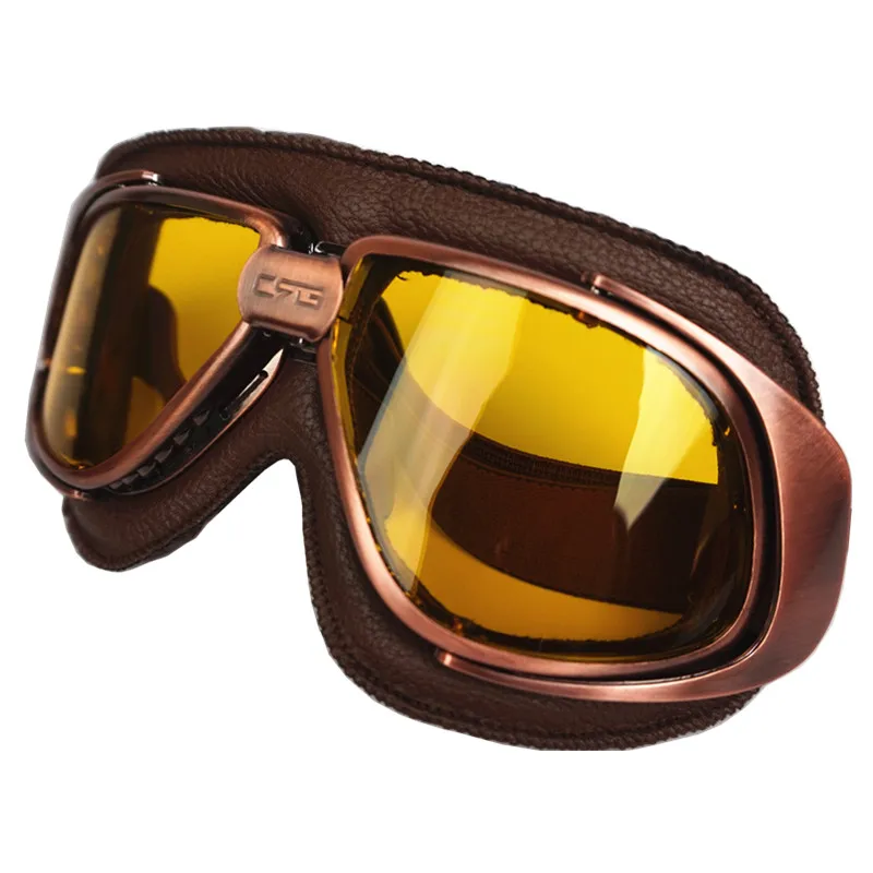 

New motorcycle helmet goggles vintage style retro jet geniune leather goggles 5 color goggles for scooter moto helmets