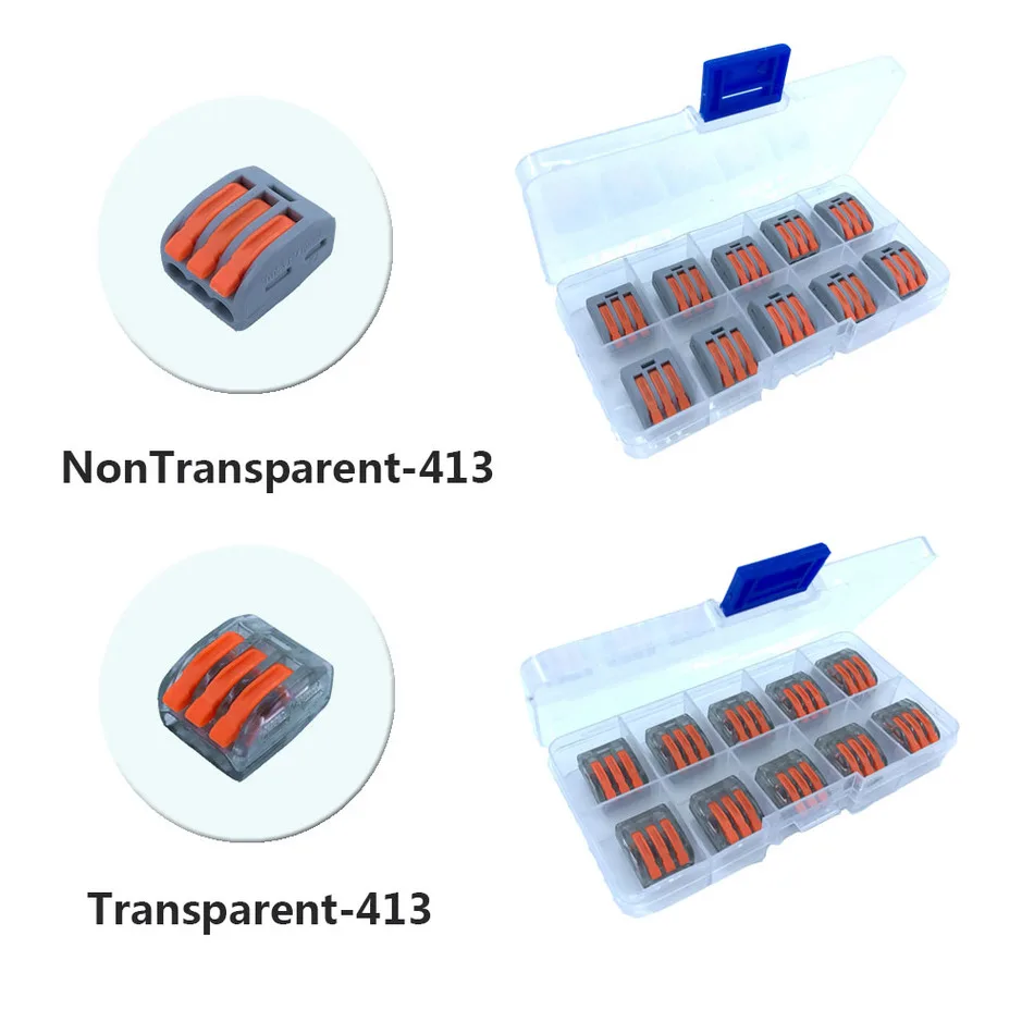 Коннектор 222 413 10 шт./кор. Универсальный Конектор Для быстрой проводки проводов