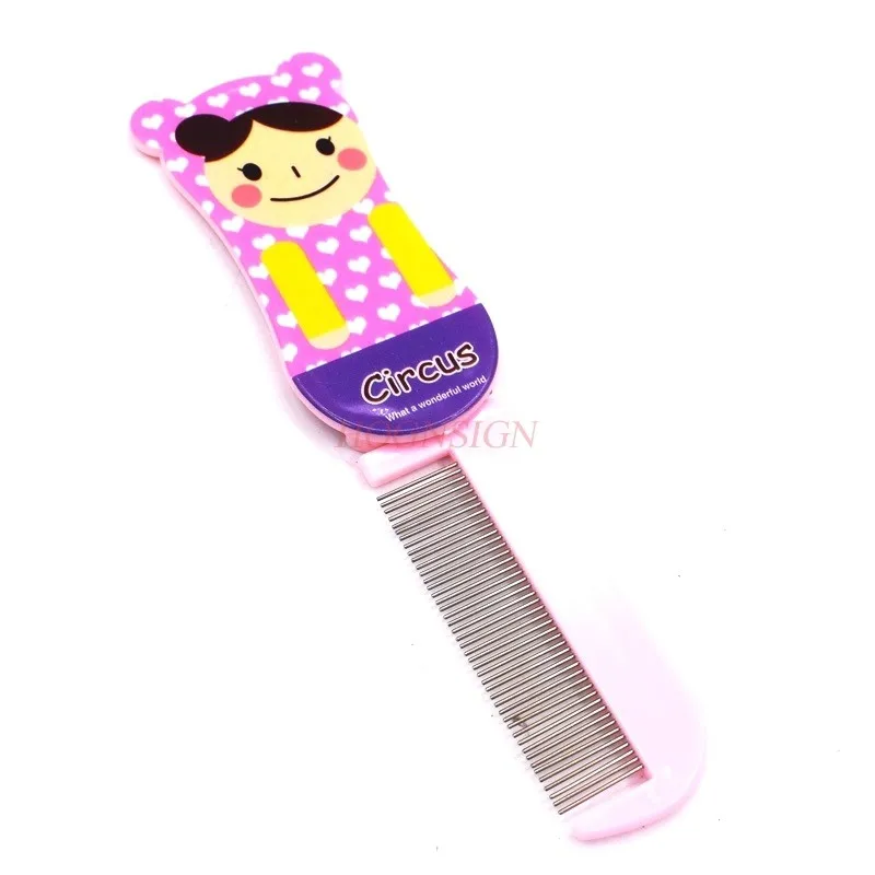 Comb Folding Cartoon With Mirror Portable Combs Home Cute Hairbrush Travel Foldable Hairdressing Supplies For Girl Gift Sale