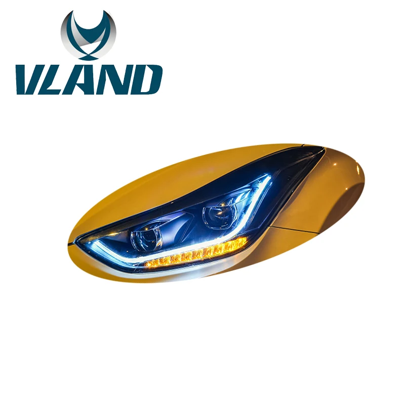 VLAND завод для автомобильных головных ламп Elantra светодиодный светильник с DRL 2011 2012