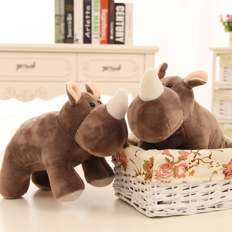 1PC High Quality Simulation Rhinoceros Plush Toy Baby Sleeping Appease Stuffed Toys Doll Kids Christmas Birthday Gift Home Decor | Игрушки и