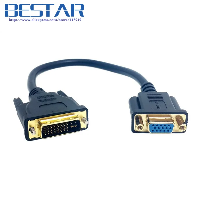 

Analog DVI 24+5 Male to VGA Female Monitor Converter adapter Cable 20cm Black dvi vga adapter adaptor