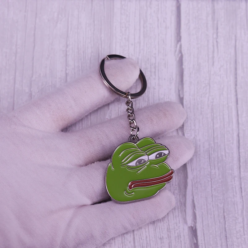 Зеленая лягушка мемы кольцо для ключей грустная meme брелок | Украшения и