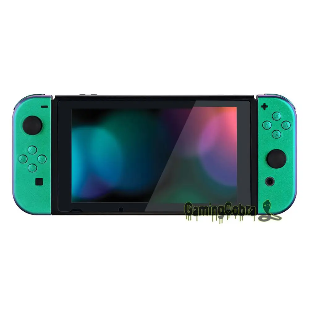 Хамелеон зеленый фиолетовый глянцевый консоль задняя пластина W/JoyCon контроллер корпус ж/полный набор кнопок для nintendo переключатель