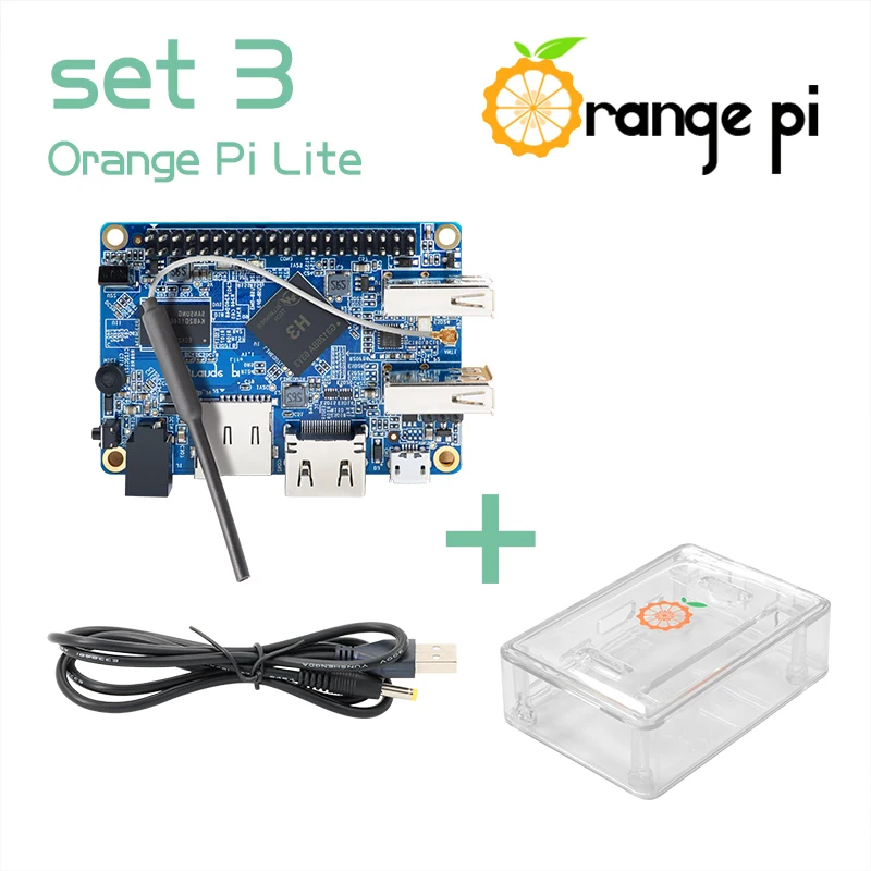 Orange Pi Lite + прозрачный чехол из АБС пластика кабель питания Поддержка Android Ubuntu Debian OS