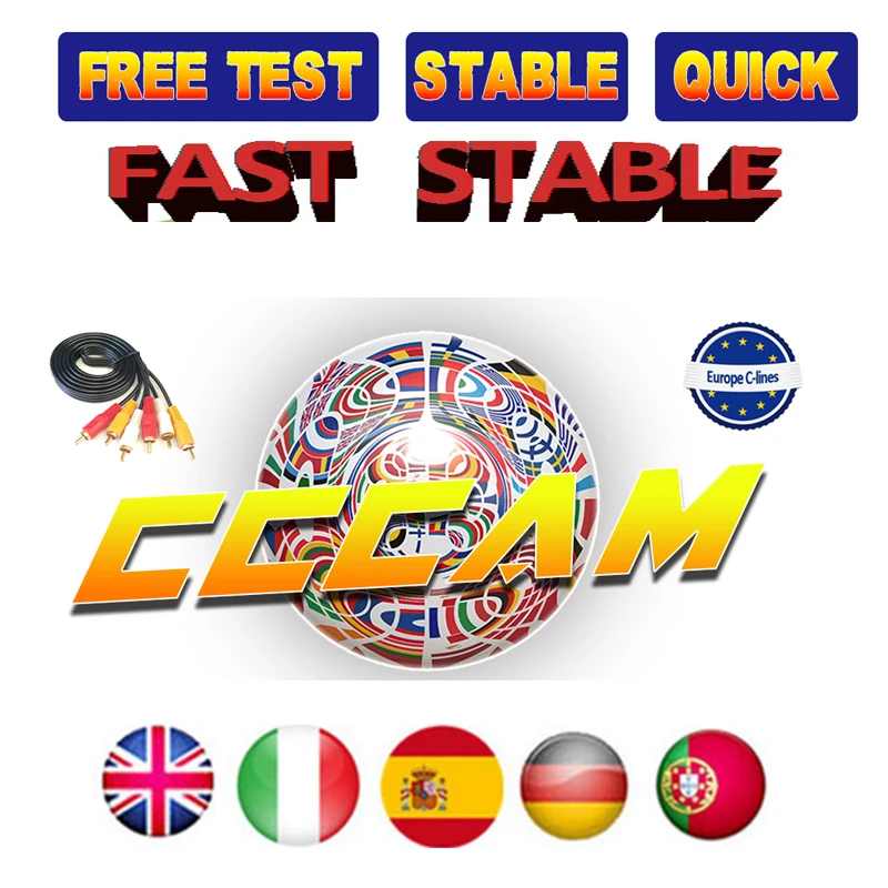 DVB-S2 CCcam Cline для 1 года Европа спутниковый ТВ приемник GTmedia V8 Nova Freesat V7 Clines Португалия