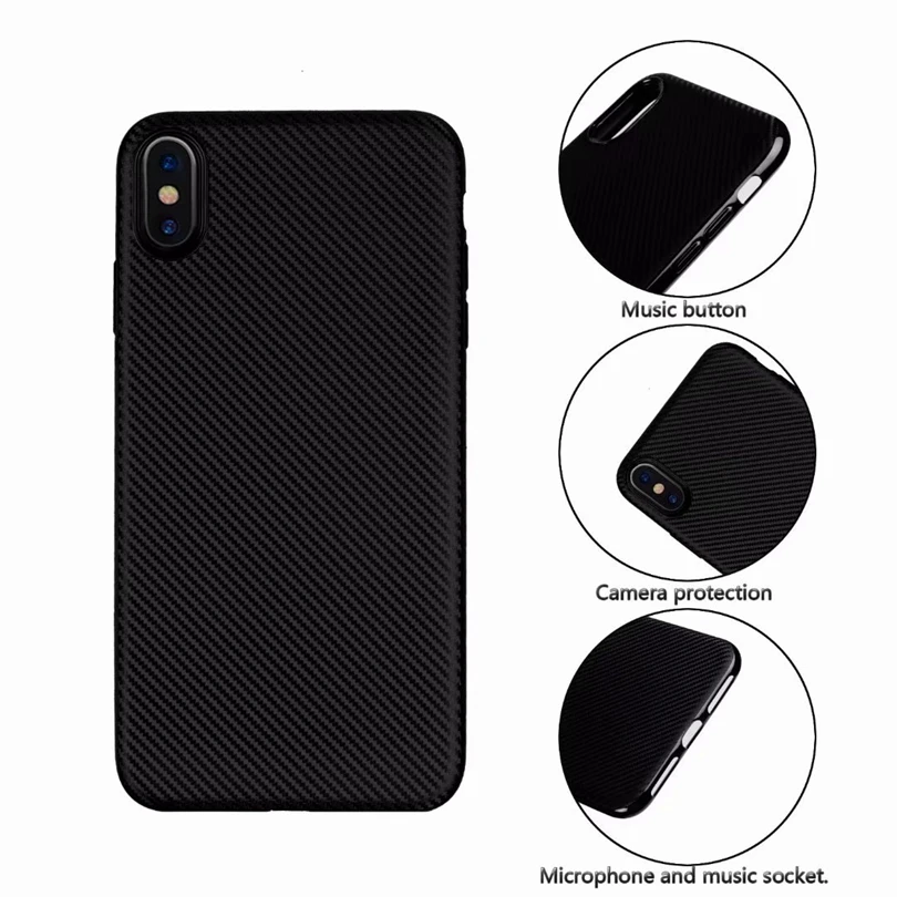 Для Apple iPhone XS Max/iPhone XSMax 6 5 &quotчехол из углеродного волокна Жесткий чехол ТПУ мягкий