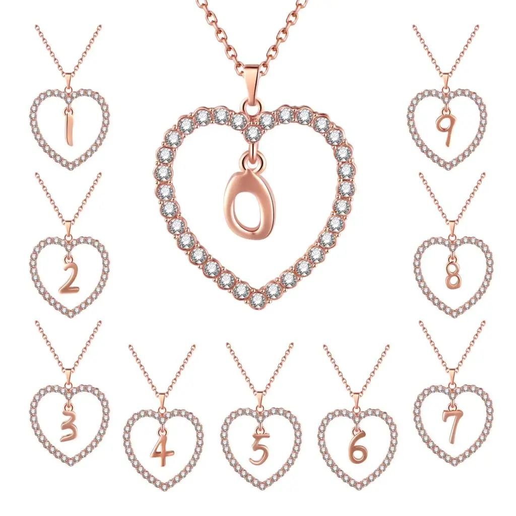 ROXI Charm ожерелья и подвески с цифрами от 0 до 9 для женщин девушек длинная цепочка