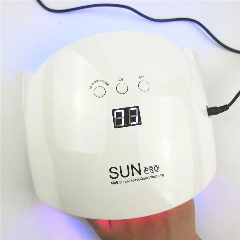 Профессиональная УФ лампа SunPro светодиодная для ногтей 48 Вт Портативная Сушилка