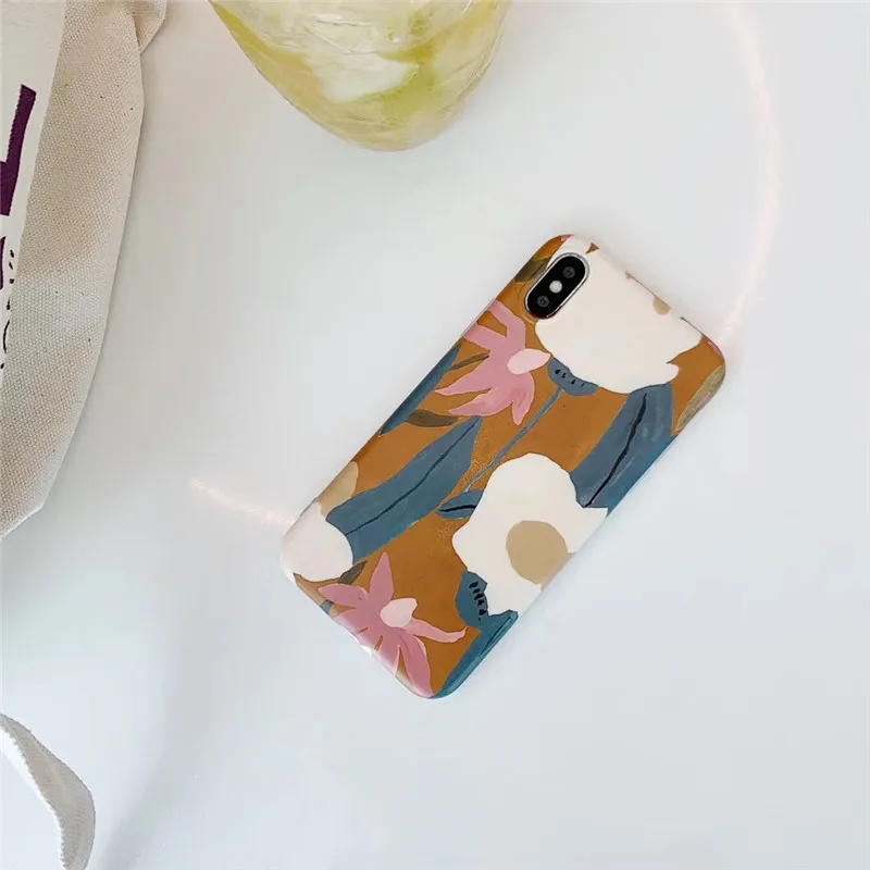 Ретро искусство картина маслом цветок чехол для iPhone X XR XS Max 6 S 7 8 plus Модный мягкий