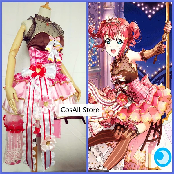 Lovelive Солнечный свет Aqours День Святого Валентина Kurosawa рубиновое платье для косплея женский костюм на заказ