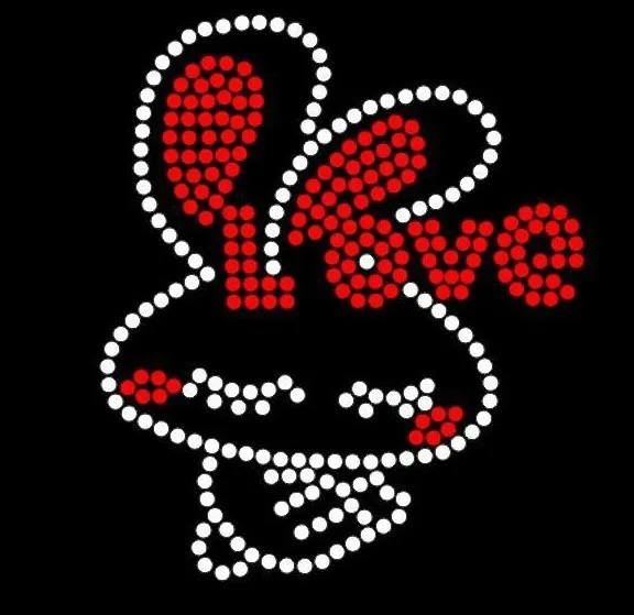 2 шт./лот Любовь Кролик Горячая фиксация Стразы железные мотивы со стразами