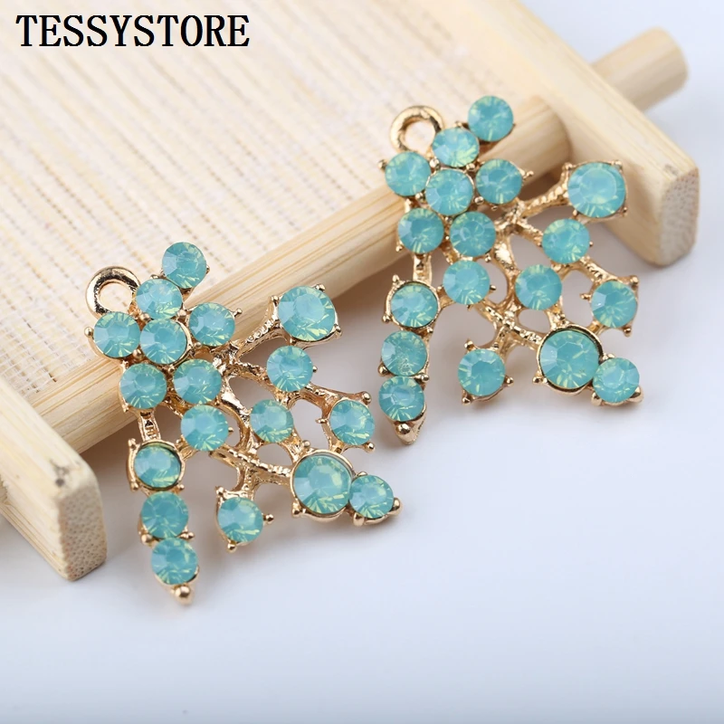 Стеклянные Подвески Стразы в форме веточки подвески для изготовления ювелирных