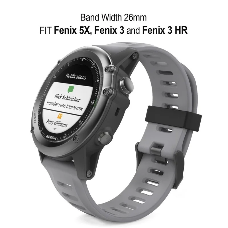 Мягкий силиконовый ремешок для часов 6 шт. с коннектором и отверткой Garmin Fenix 3/3 HR/ 5X