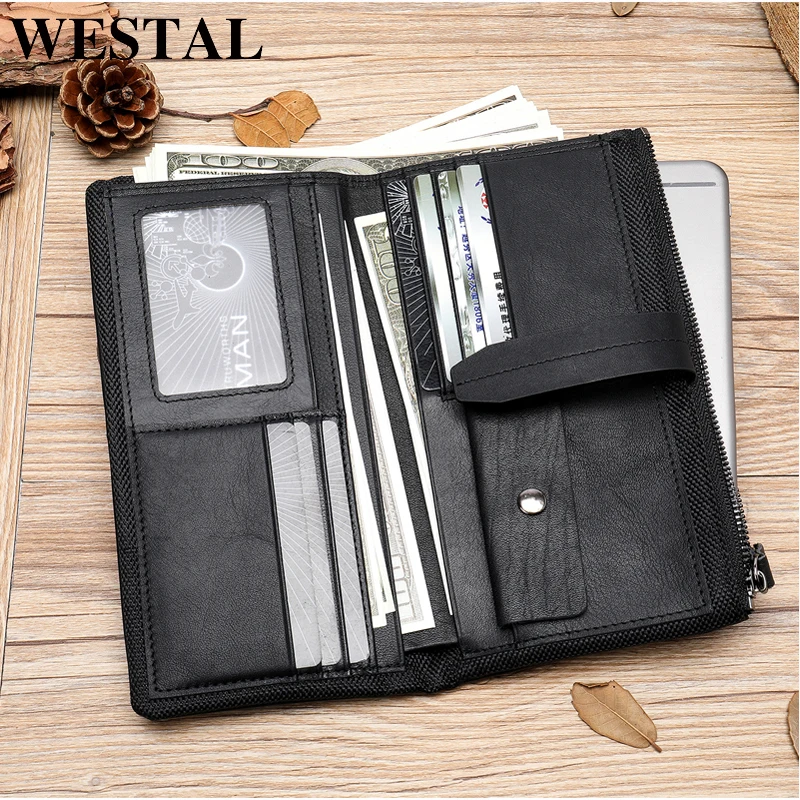WESTAL горячий клатч мужской кошелек бумажник портмоне мужское натуральная кожа