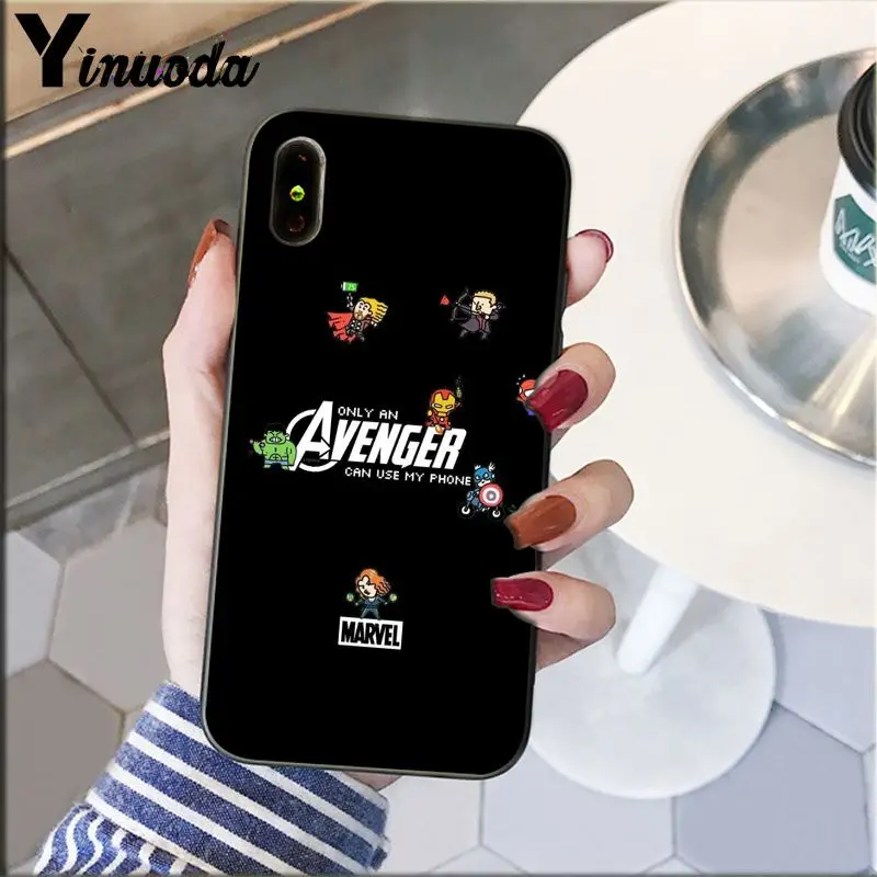 A10 Yinuoda Marvel Мстители Герои комиксы DIY Роскошный Высокий протектор на конце чехол для iPhone 6S 6plus 7plus 8 8Plus X Xs MAX 5 5S XR - Цвет: A10