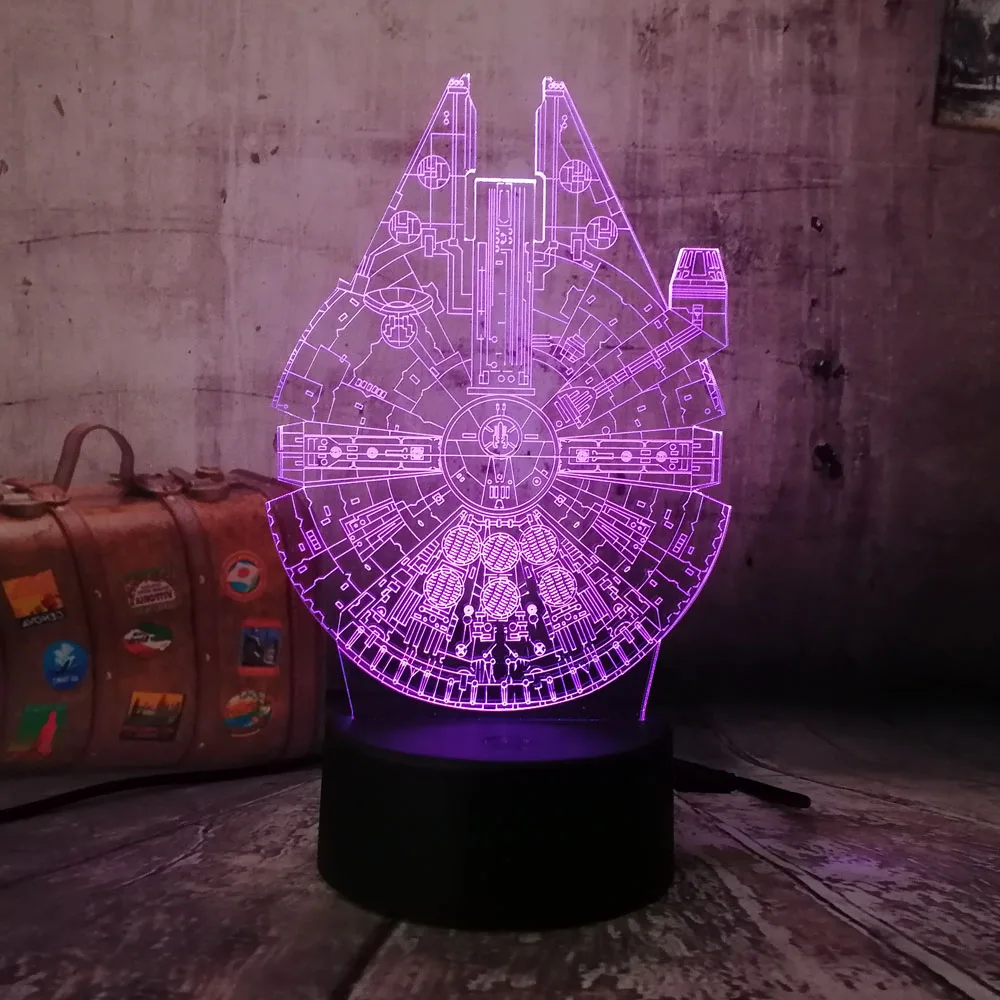Фильмы Звездные войны космический корабль 3D LED RGB Ночник светильник 7 цветов