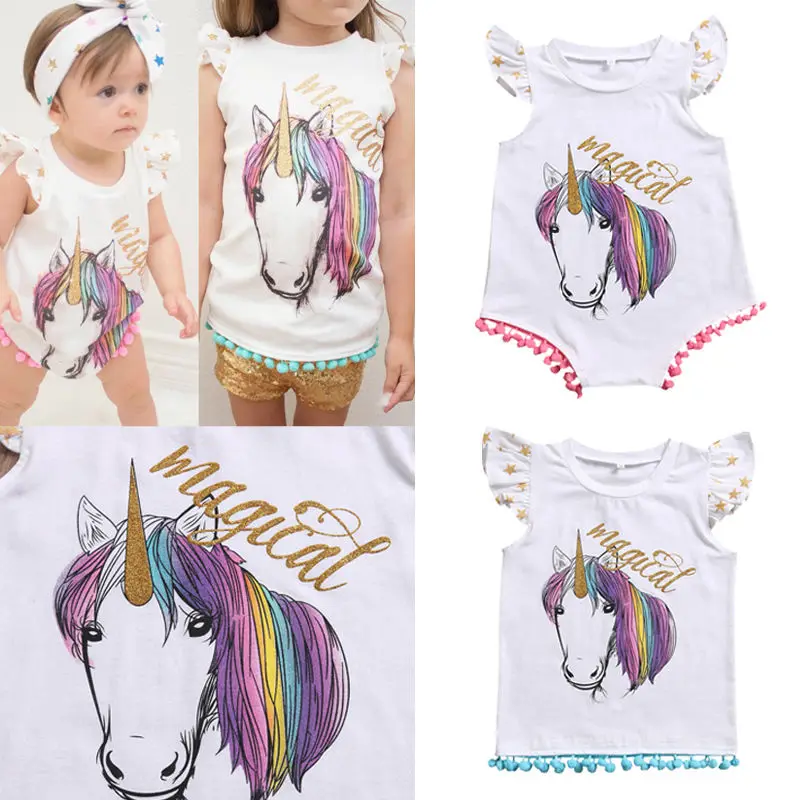 Magicl Единорог семья сочетается с футболкой для старшей сестры топы жилет