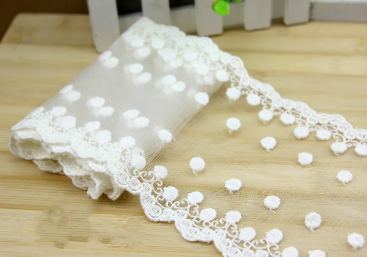 5 ярдов/партия 11 см хлопок вышивка розовый белый кружевной отделкой DIY бант