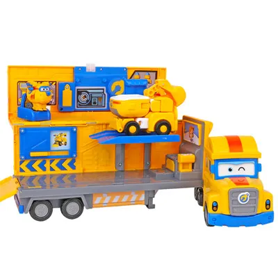 NEW ABS Super Wings Poppa Deluxe Multiple Scene Deformation Rescue Vehicle with Sound Combination Toy for birthday gifts
