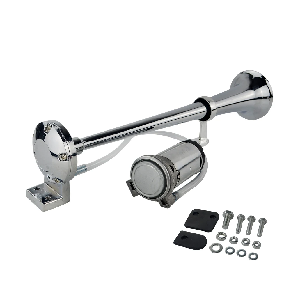12V SILVER Универсальный 17 дюймов 150DB громкий автомобильный клаксон 12V 180 Герц один трубы компрессор Bocina для грузовых автомобилей LB10 - Цвет: 12V SILVER