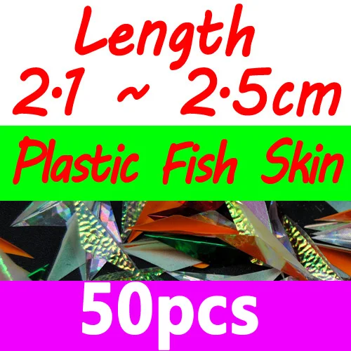50 plastic size 2 Bimoo 50 шт./пакет нарезана так, чтобы вы смогли Sabiki рыбьей кожи Пластик крылья сверкающих Цвет смешанные цвета для приманки буровая установка для изготовления Материал - Цвет: 50 plastic size 2