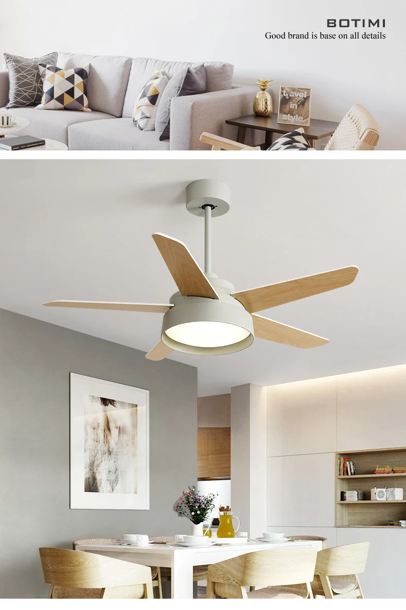 BOTIMI Nordic 220V Потолочная люстра вентилятор для Гостиная 42 дюймов Ventilador de techo потолочный вентилятор с подсветкой на пульте Функция охлаждения лампы