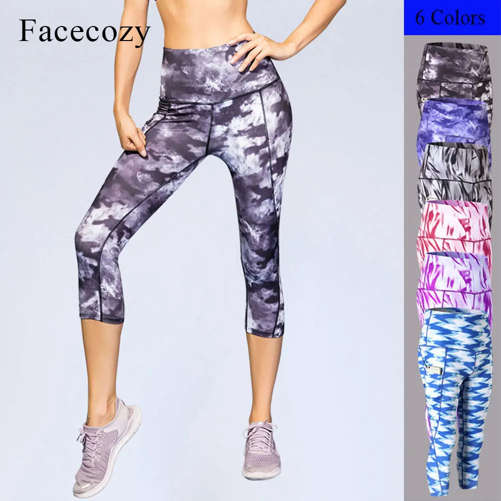 Facecozy, женские эластичные колготки, компрессионные штаны для фитнеса, бега, йоги, женские спортивные быстросохнущие штаны
