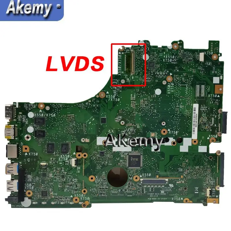 AK X550DP материнских плат REV: 2,0 LVDS ДЛЯ ASUS X750DP K550DP K550D X550D Материнская плата ноутбука X550DP плата X550DP материнская плата