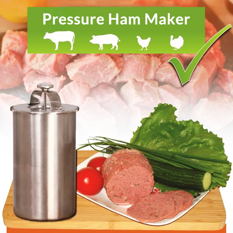Нержавеющая сталь Ham мяса делая горшок Пэтти чайник Ham пресс с термометром Кухня Мясо инструмент для мяса, кастрюля для готовки, кастрюля для ветчины производитель