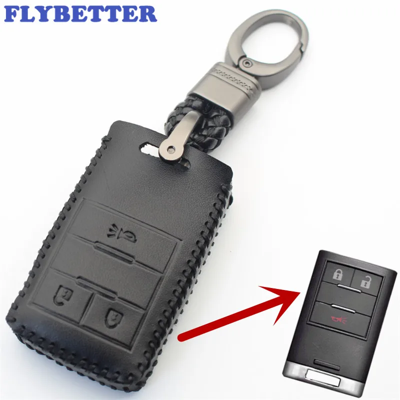 Брелок FLYBETTER из натуральной кожи с 3 кнопками смарт чехол для ключа Chevrolet новая