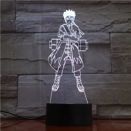 7 цветов Изменение 3D Led визуальное Наруто моделирование аниме Рисунок ночник ребенок сенсорная кнопка Usb настольная лампа домашний декор Освещение подарок