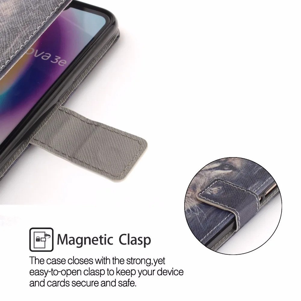 Чехол-книжка из искусственной кожи для Huawei P8 P20 P90 Lite Mini Honor 7A 8 9 Mate 10 Y9 Y5 2018 Y3 2017 P |