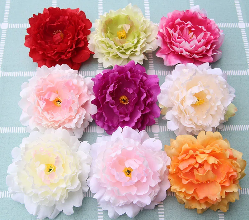 

50Pcs 13CM 9Colors Artificial Silk Peony Flower Head DIY Wedding Wall Background Decoration Bridal Bouquet Festival Supplier