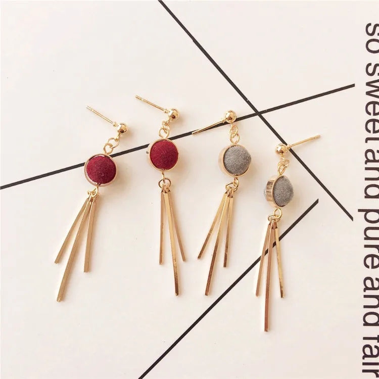 Модные круглые серьги для женщин помпоном кисточкой женский сладкий темперамент