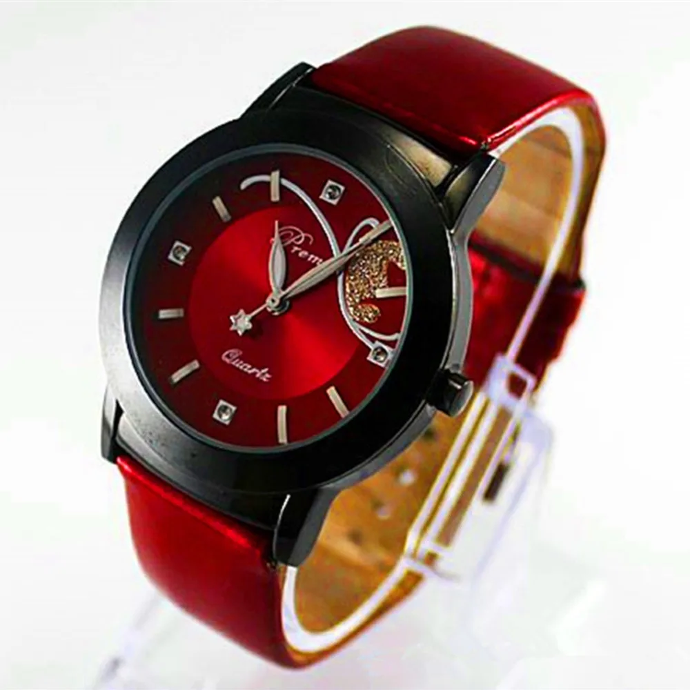 Новый дизайн бабочка модное кожаное платье Аналоговые кварцевые наручные часы